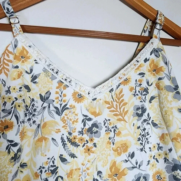 Joie V-neck Maxi Dress Yellow Floral Boho Tiered Impire Cotton Size 10 Women's - Picture 9 of 13
